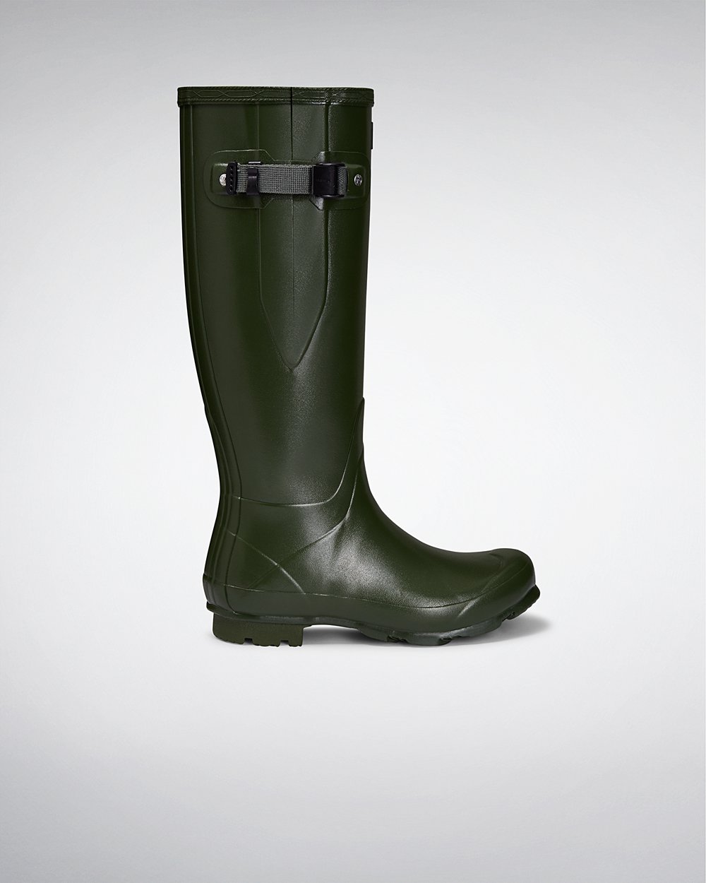 Botas De Altas Hunter Mujer Norris Field Side Adjustable - Verde - Argentina 8302XAJBN